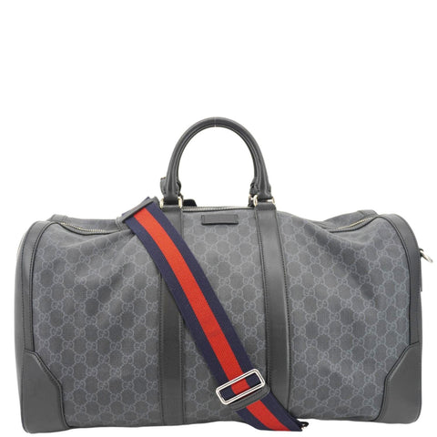 GUCCI Carry-On Large Soft GG Supreme Canvas Duffle Bag Black 478323