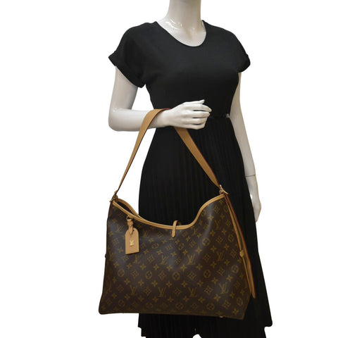 LOUIS VUITTON Carryall MM Monogram Canvas Shoulder Bag Brown