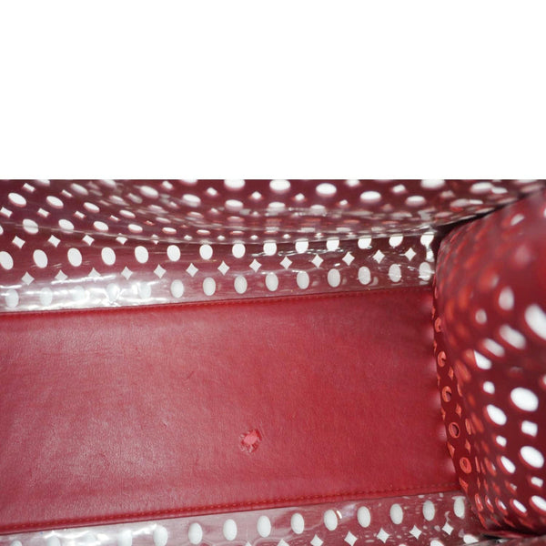 PRADA Saffiano Perforated Leather Tote Bag Red