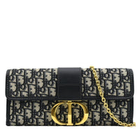 CHRISTIAN DIOR 30 Montaigne Oblique Jacquard Crossbody Clutch Blue