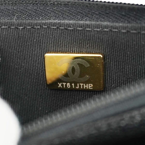 CHANEL Wallet On Chain Quilted Caviar Leather Crossbody Bag Black