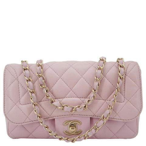 CHANEL Mademoiselle Chic Flap Quilted Lambskin Leather Crossbody Bag Pink