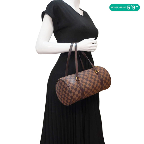 LOUIS VUITTON Papillon Damier Ebene Shoulder Bag Brown