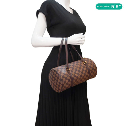 LOUIS VUITTON Papillon Damier Ebene Shoulder Bag Brown