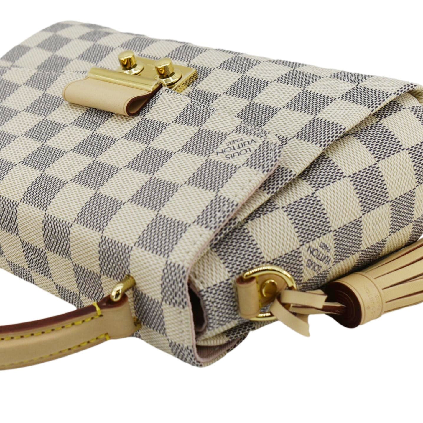 LV Croisette Damier Azur Satchel Crossbody Bag Rose Ballerine