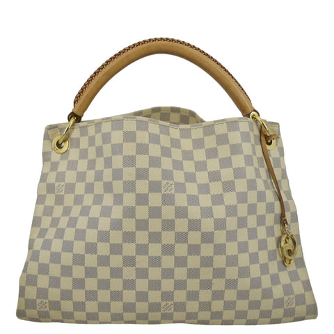 LOUIS VUITTON Artsy MM Damier Azur Hobo Bag White