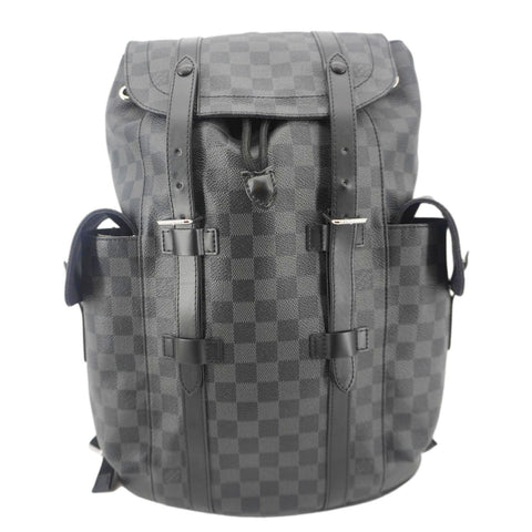LOUIS VUITTON Christopher Damier Graphite Backpack Bag Black