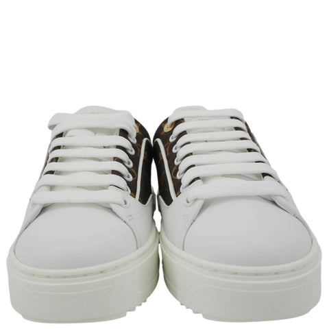LOUIS VUITTON Timeout Trainers Monogram Nylon Sneakers White Size 37
