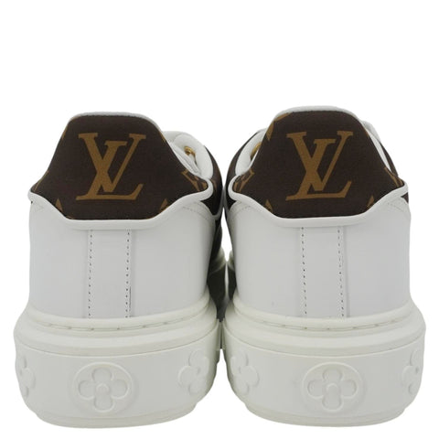 LOUIS VUITTON Timeout Trainers Monogram Nylon Sneakers White Size 37