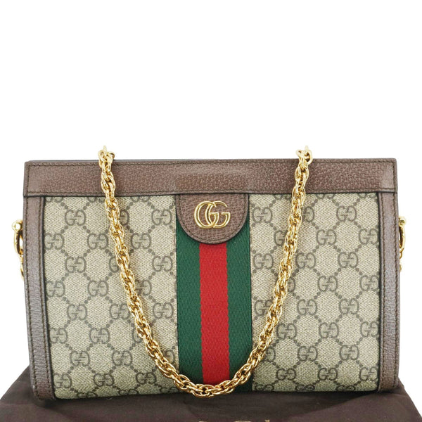 GUCCI Ophidia Medium GG Supreme Canvas Shoulder Bag Beige 503877