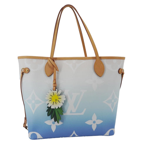 LOUIS VUITTON Neverfull MM By The Pool Monogram Giant Tote Bag Blue