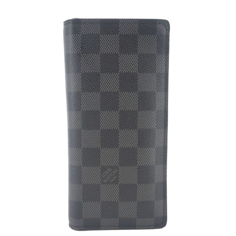 LOUIS VUITTON Brazza Damier Graphite Bifold Long Wallet Black