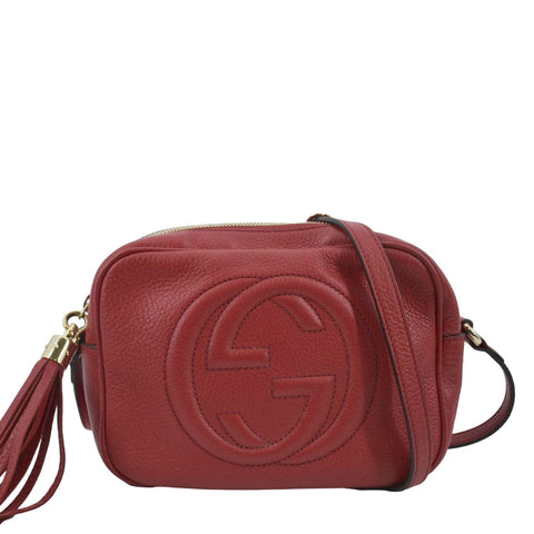 GUCCI Soho Disco Small Leather Crossbody Bag Red 308364