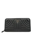 PRADA Diagramme Zip Leather Wallet Black