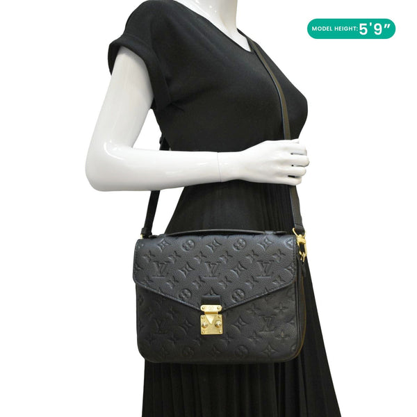LOUIS VUITTON Metis Pochette Empreinte Leather Crossbody Bag Black