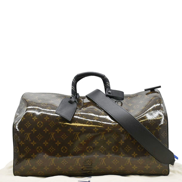 LOUIS VUITTON Keepall 50 Bandouliere Travel Bag Brown  back look
