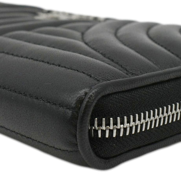 PRADA Diagramme Zip Leather Wallet Black