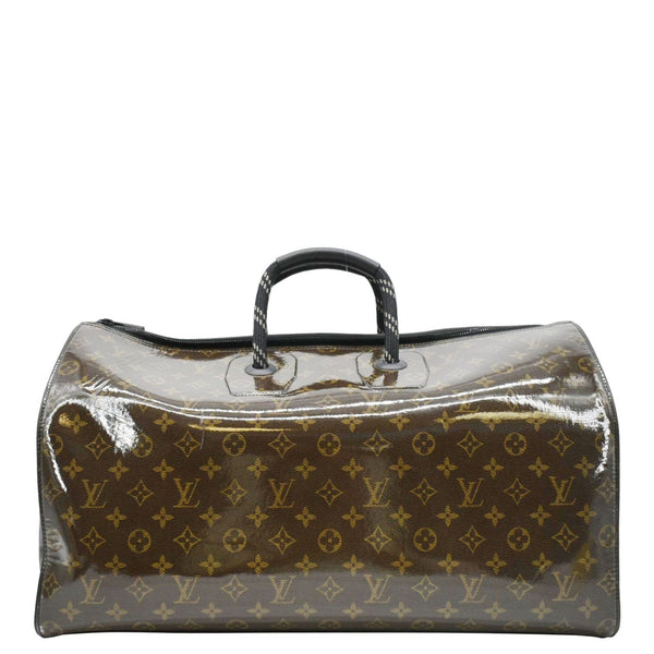 LOUIS VUITTON Keepall 50 Bandouliere Travel Bag Brown back side 