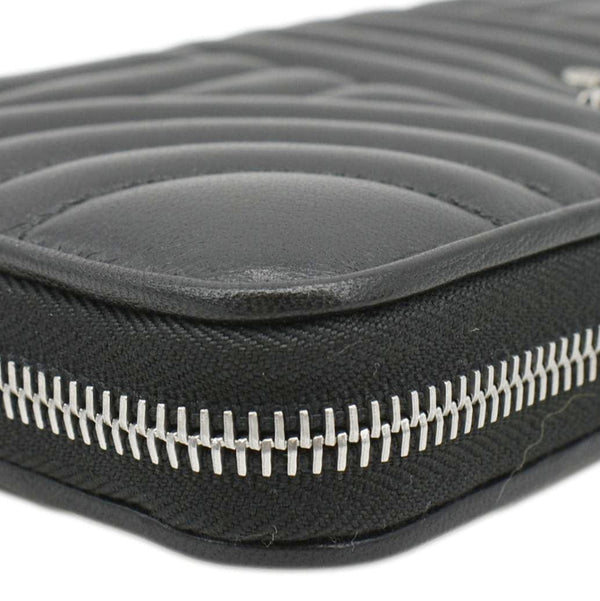 PRADA Diagramme Zip Leather Wallet Black