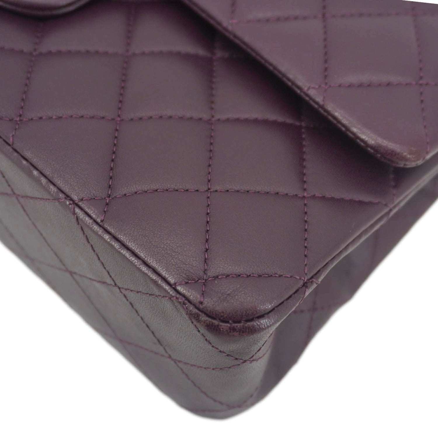 CHANEL Classic Flap Medium Quilted Shoulder Bag Purple