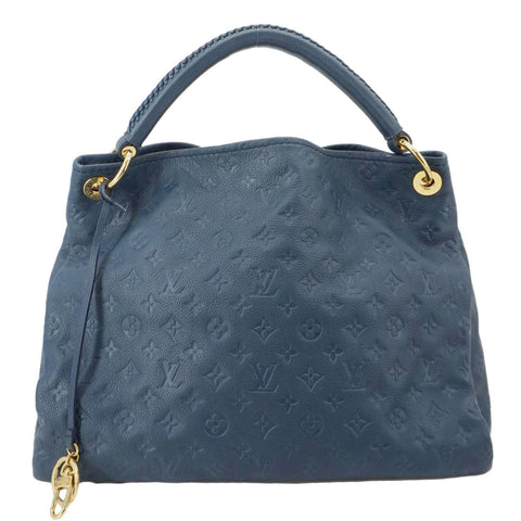 LOUIS VUITTON Artsy MM Monogram Empreinte Leather Hobo Bag Navy Blue
