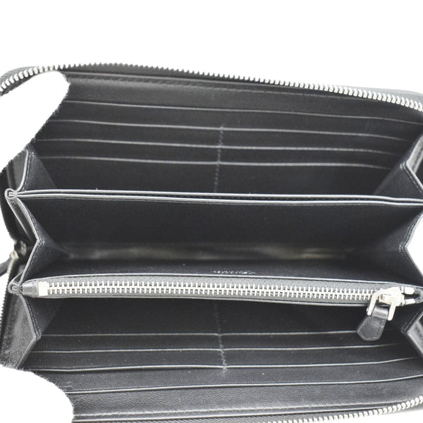 PRADA Diagramme Zip Leather Wallet Black