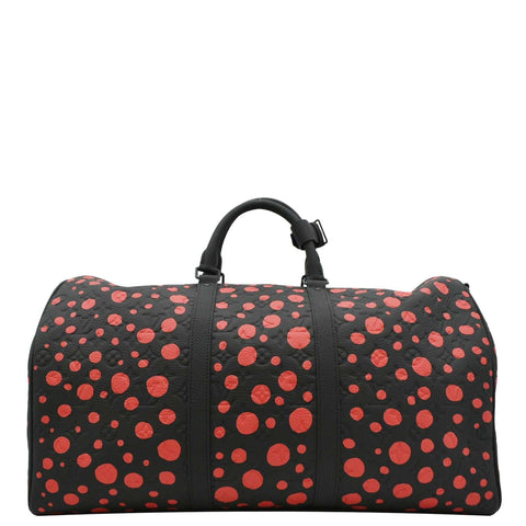LOUIS VUITTON x YK Keepall 55 Bandouliere Monogram Leather Travel Bag Black