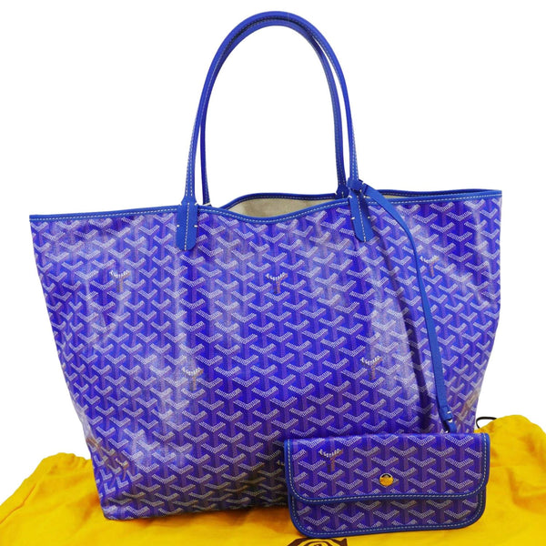 GOYARD Saint Louis PM Chevron Print Canvas Tote Bag Blue