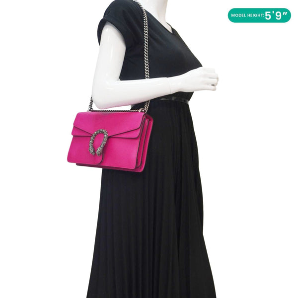 GUCCI Dionysus Small Calfskin Leather Crossbody Bag Pink 400249