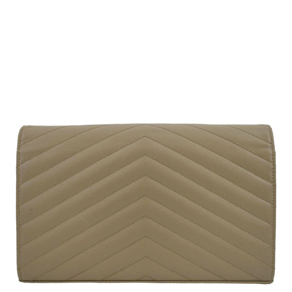 YVES SAINT LAURENT Cassandre Matelasse Chain Wallet Crossbody Bag Beige