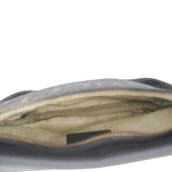 GUCCI Logo Print Small Grained Calfskin Leather Belt Bag Black 527792