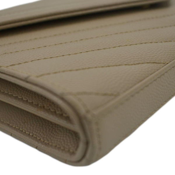 YVES SAINT LAURENT Cassandre Matelasse Chain Wallet Crossbody Bag Beige