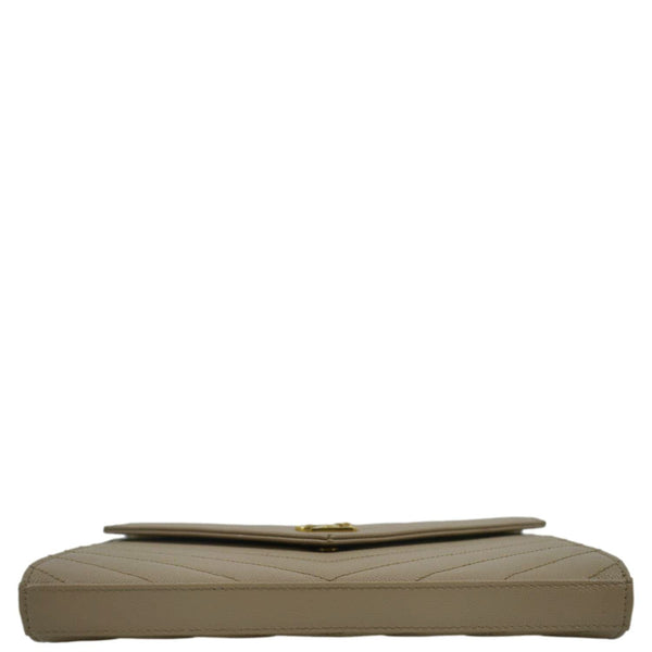 YVES SAINT LAURENT Cassandre Matelasse Chain Wallet Crossbody Bag Beige