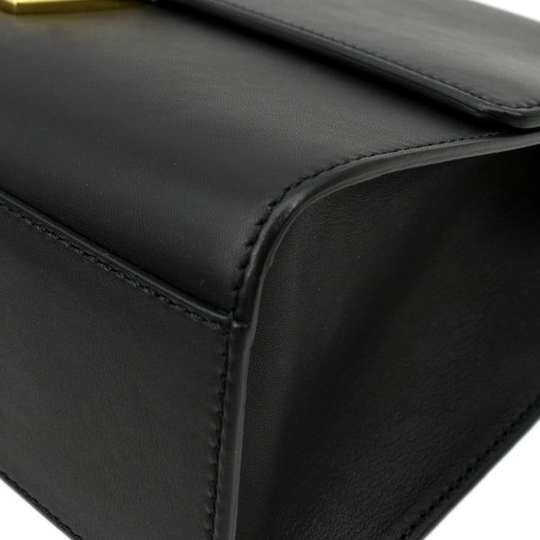 GUCCI Padlock Leather Shoulder Bag Black 409486