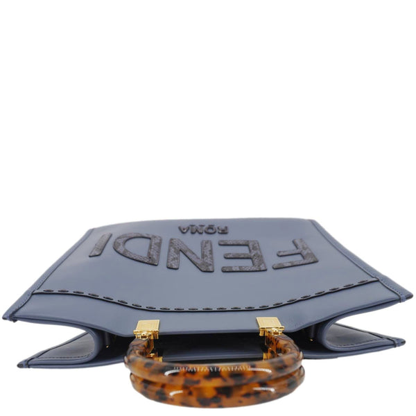 FENDI Sunshine Leather Crossbody Tote Bag Blue