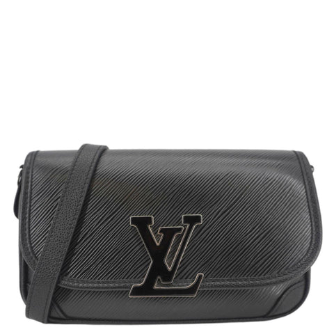 LOUIS VUITTON Buci Epi Leather Shoulder Bag Black