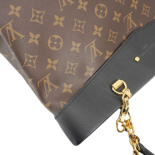 LOUIS VUITTON Pallas BB Monogram Canvas Shoulder Bag Black