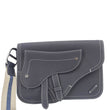 CHRISTIAN DIOR X KAWS Saddle Leather Wristlet Navy Blue