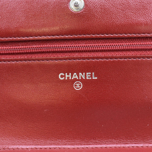 CHANEL style Camellia Wallet On Chain Leather Crossbody Bag Red