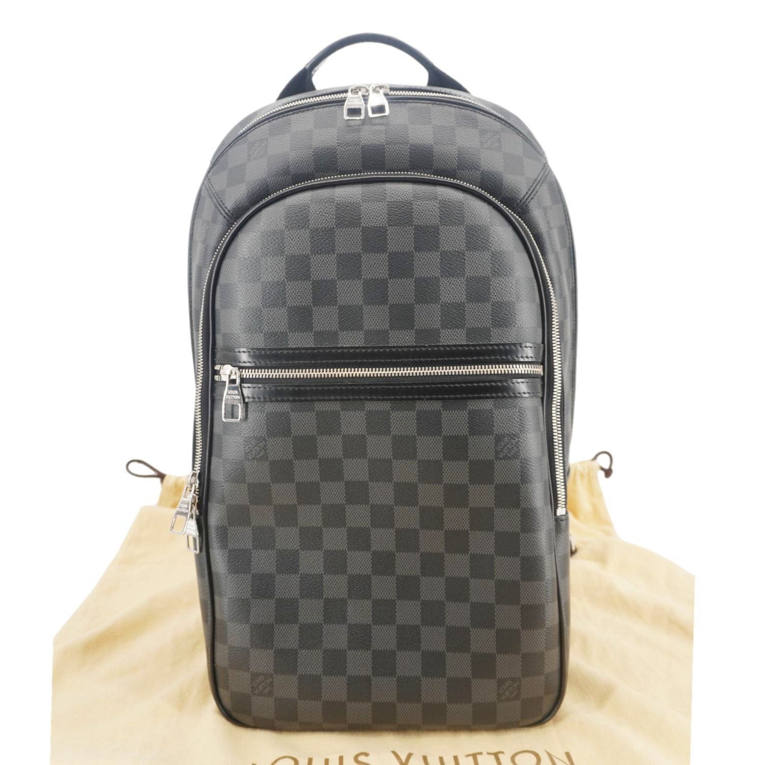 LOUIS VUITTON Michael Damier Graphite Canvas Backpack Bag Black LOUIS VUITTON Michael Damier Graphite Canvas Backpack Bag Black