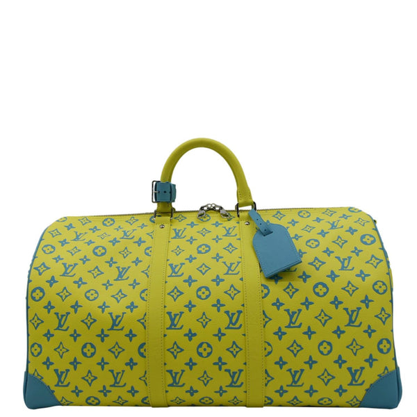 LOUIS VUITTON Playground Keepal Travel Bag Neon Yellow  back look