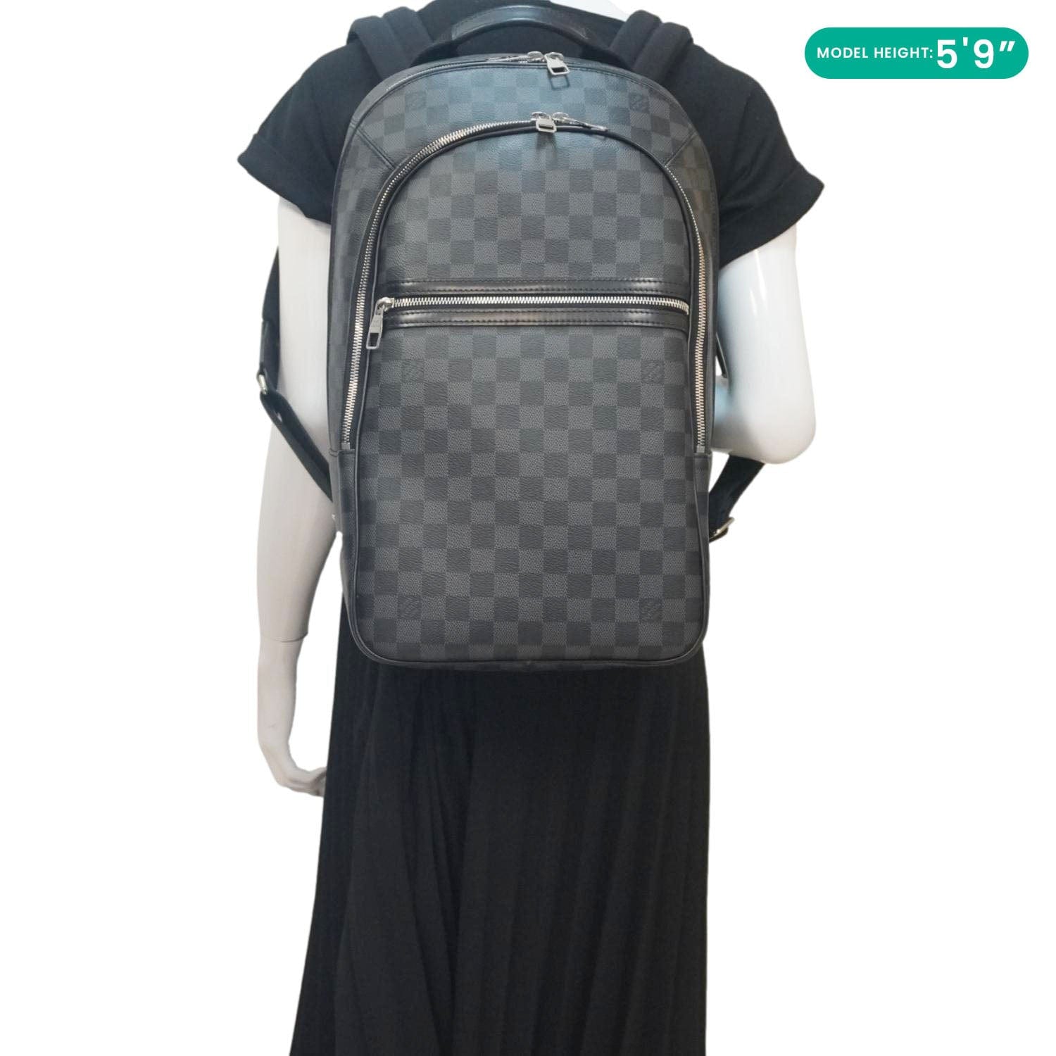black louis vuitton backpack cheap LOUIS VUITTON Michael Damier Graphite Canvas Backpack Bag Black