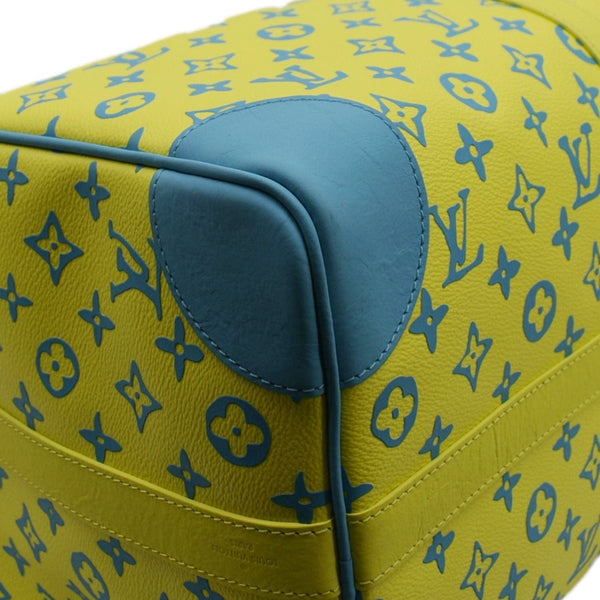 LOUIS VUITTON Playground Keepall 50 Bandouliere Monogram Canvas Travel Bag Neon Yellow