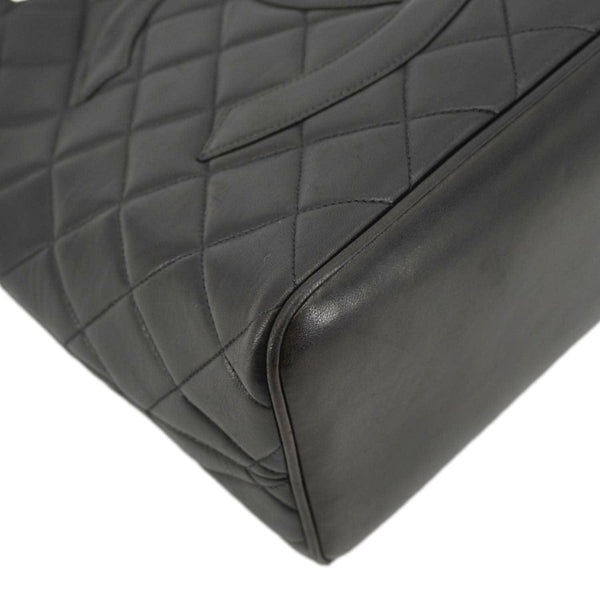 CHANEL Medallion Quilted Leather Tote Bag Black