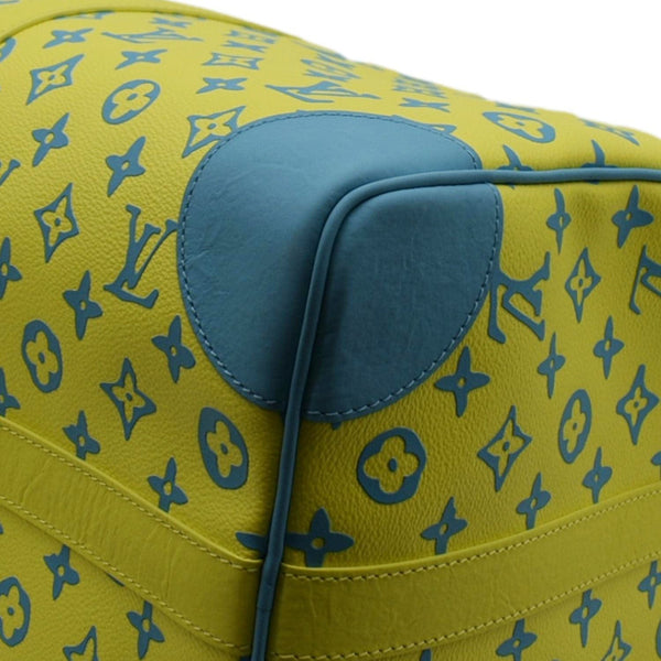 LOUIS VUITTON Playground Keepall 50 Bandouliere Monogram Canvas Travel Bag Neon Yellow