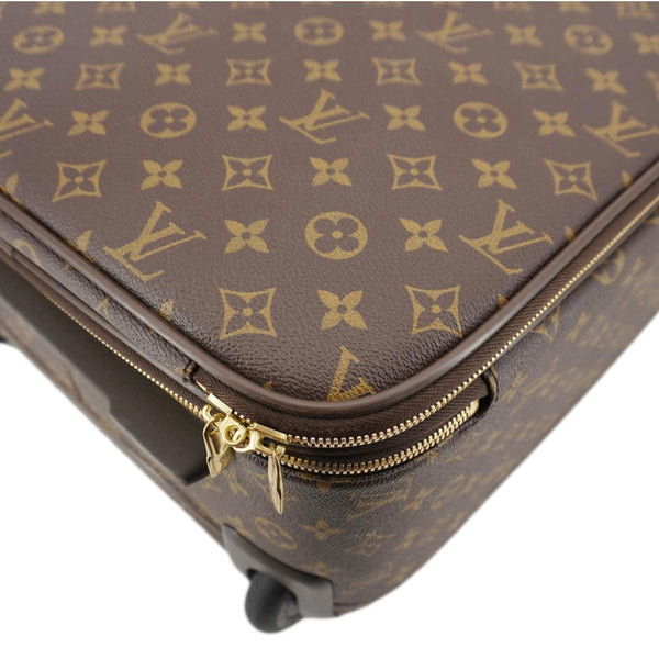 LOUIS VUITTON Pegase 55 Monogram Canvas Luggage Suitcase Travel Bag Brown