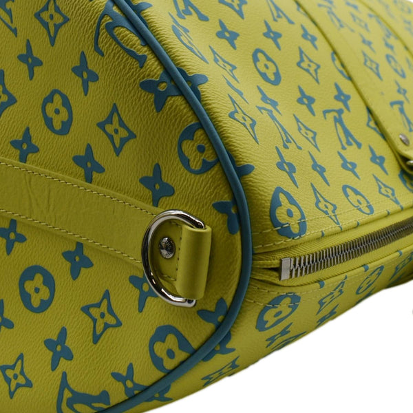 LOUIS VUITTON Playground Keepall 50 Bandouliere Monogram Canvas Travel Bag Neon Yellow