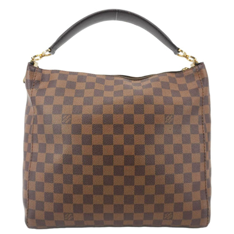 LOUIS VUITTON Portobello PM Damier Ebene Hobo Bag Brown