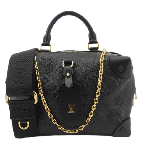 LOUIS VUITTON Petite Malle Souple Monogram Empreinte Shoulder Bag Black