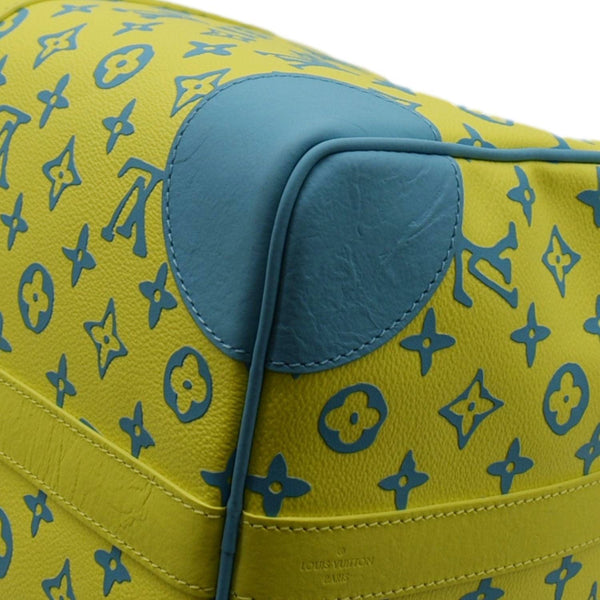 LOUIS VUITTON Playground Keepall 50 Bandouliere Monogram Canvas Travel Bag Neon Yellow